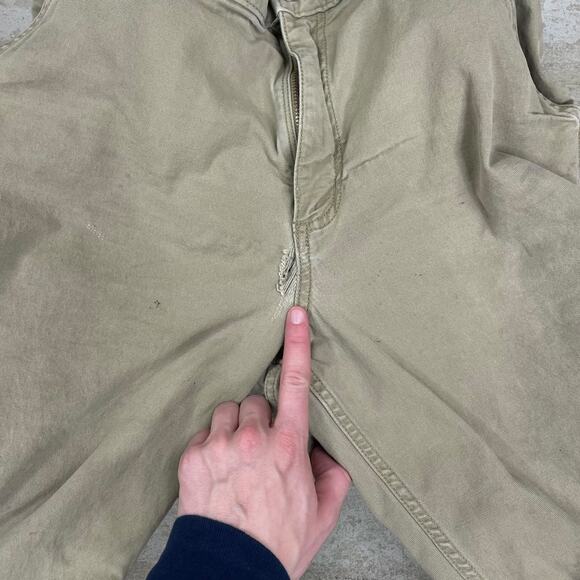 Vintage Carhartt Carpenter Pants Camel Tan Canvas Relaxed Fit Dungarees Work 90s - Picture 8 of 8